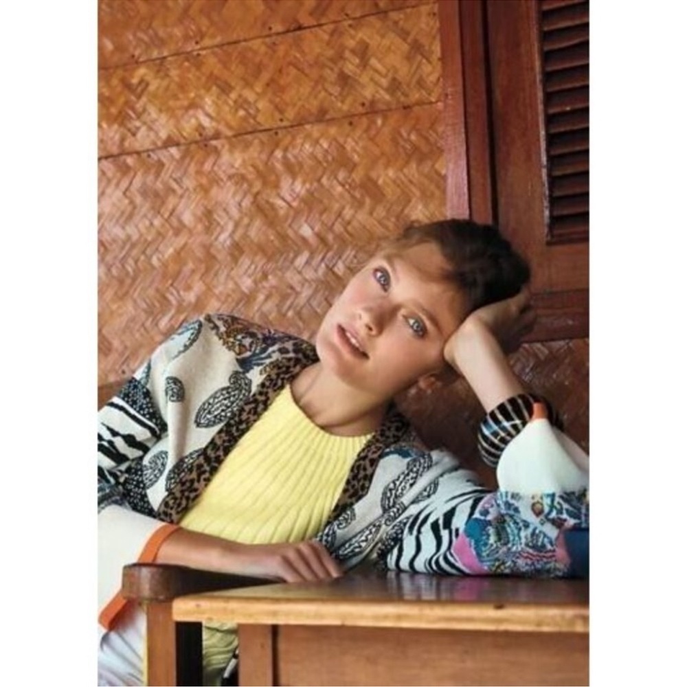 Anthropologie Bricolage Oversized Long Multi-Print Multi-Colored Cardigan - Picture 2 of 12